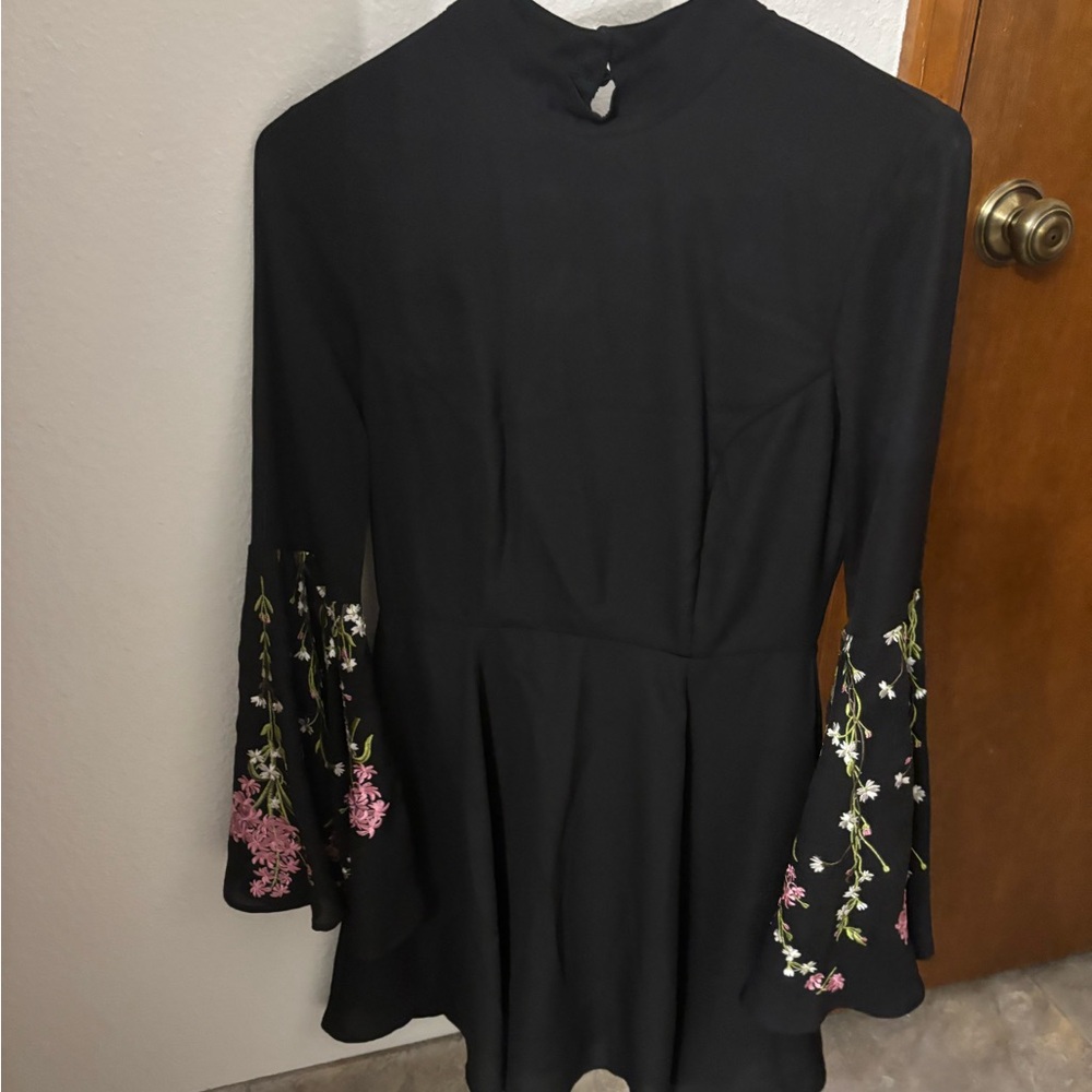 ASOS Black dress with embroidered sleeves